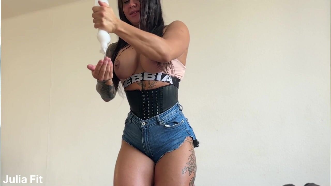 Julia Fit Anal Powerful Creampie in Torn Denim Shorts