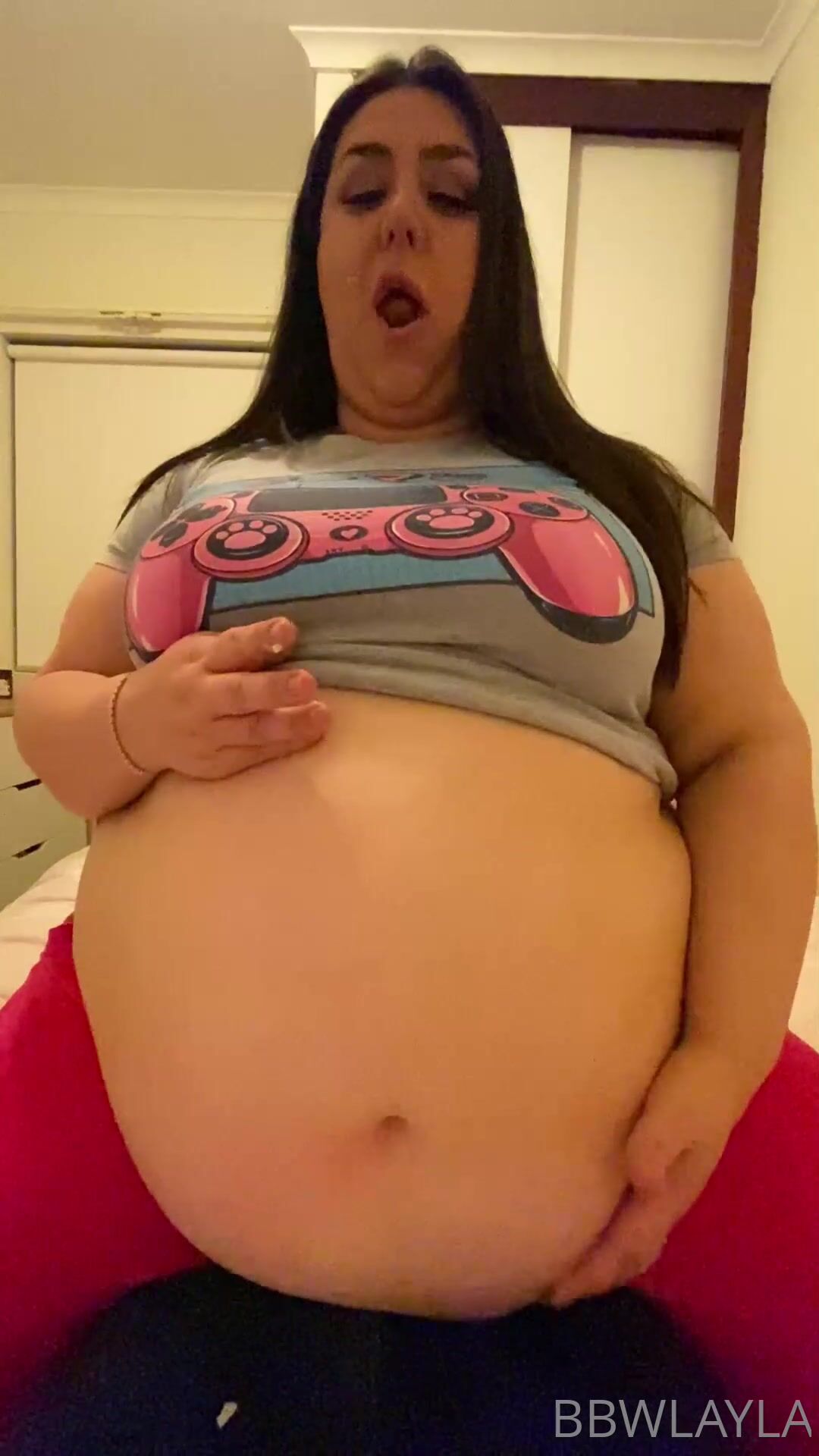 BBW Layla belly play POV