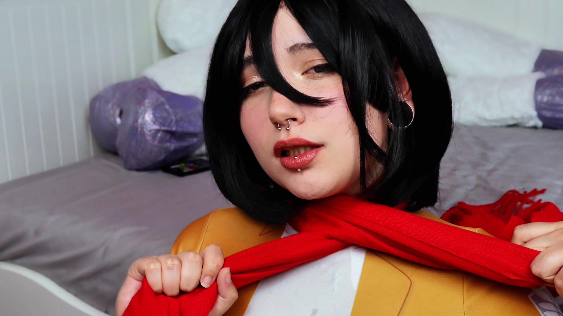 DogWife Ahegao Mikasa breathplay JOI game