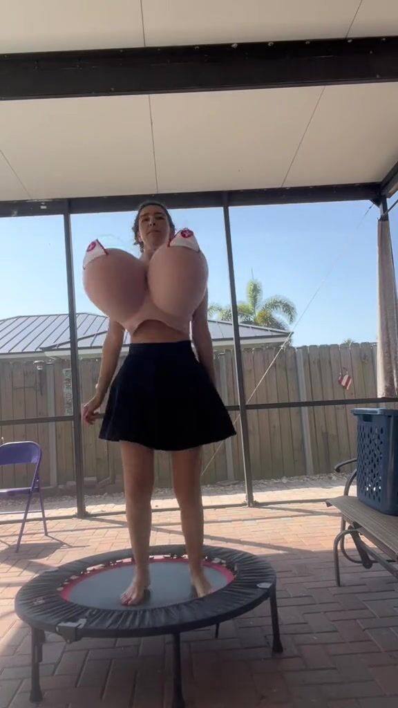 CandySweet275 - Prosthetic Breasts Trampoline