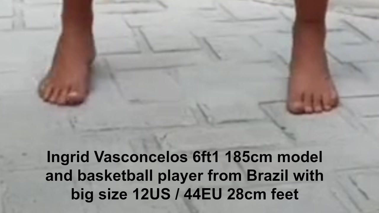 Ingrid Vasconcelos 6ft1 185cm from Brazil has BIG sexy amazon feet UNIQUE VIDEO!!