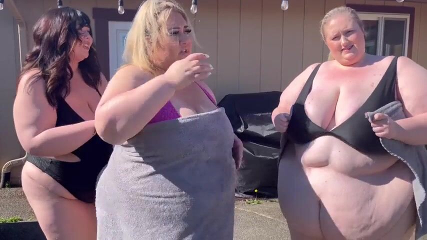 three bbw in a hot tube