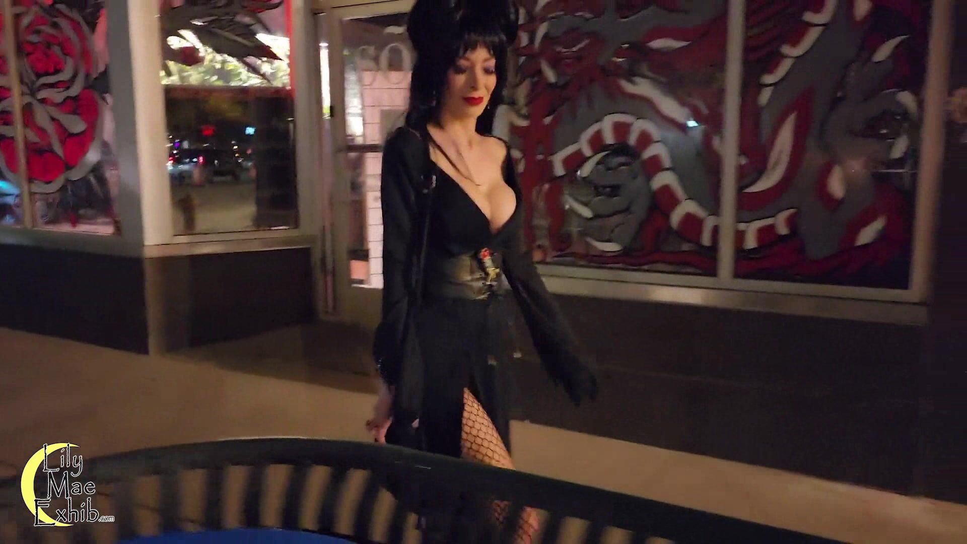 Lily Mae - Big Tits Elvira Halloween Flashing