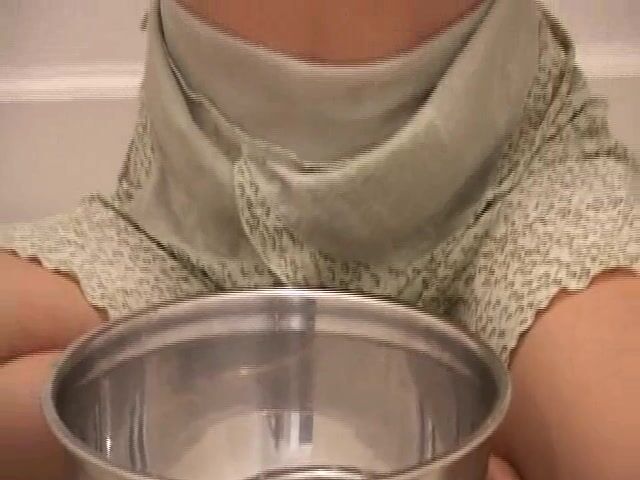 Heather Silk lactating in bowl