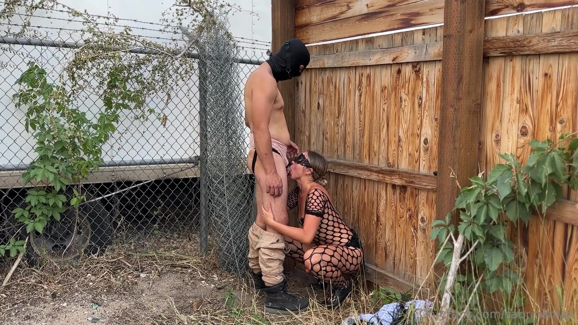 Wife pegging outdoor