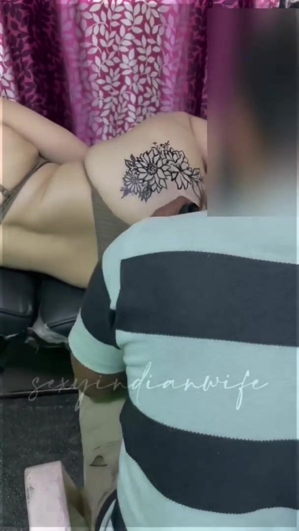 Sexyindianwife Getting Tattoo on Naked Boobs Ass 