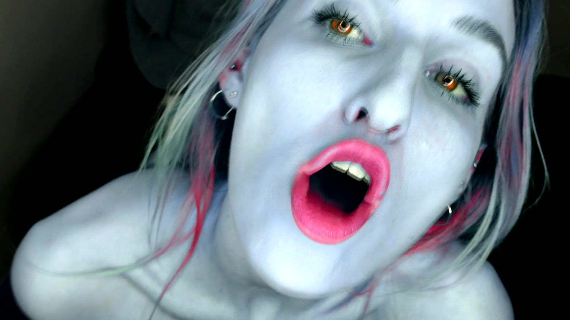 Sofie Skye - succubus demon close up mouth throat fantasy