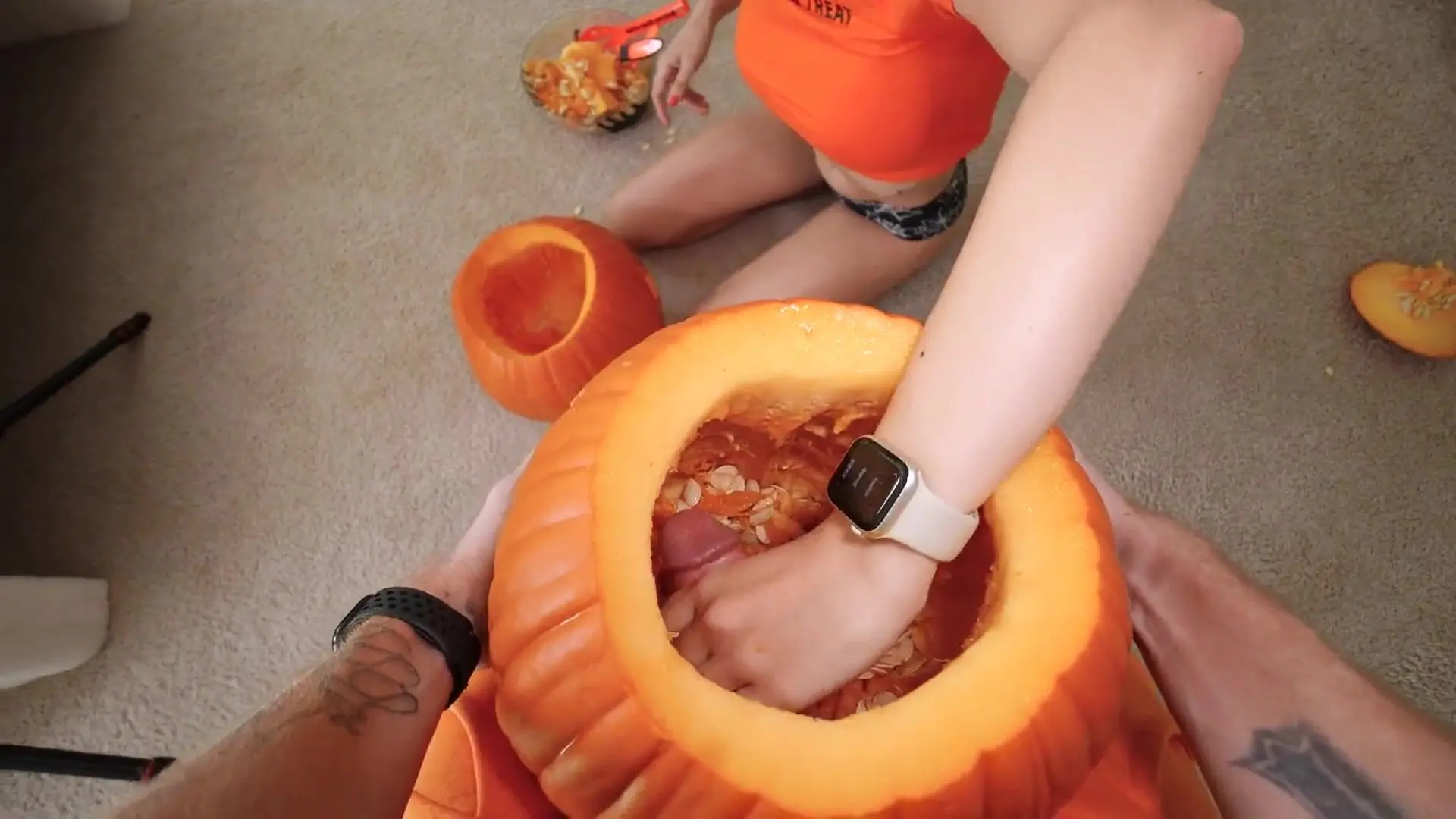 Brooke tilli sneaky step bro puts his dick in a pumpkin & tricks me video