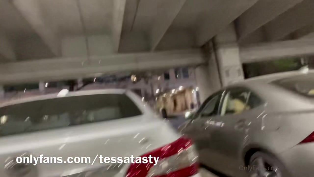 Tessa tasty parking garage squirt starting with mercedes-benz