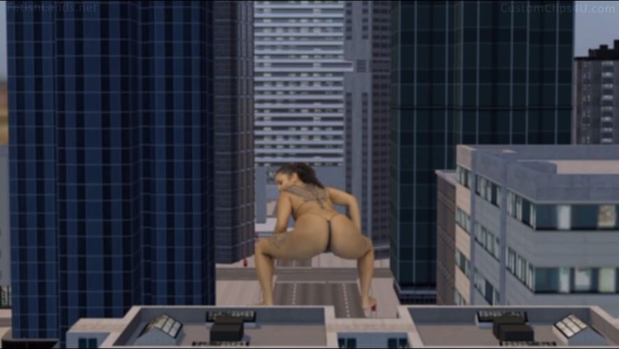 Giantess in city